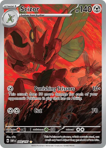 Scizor 205/197, Illustration Rare, illustrated by Oku