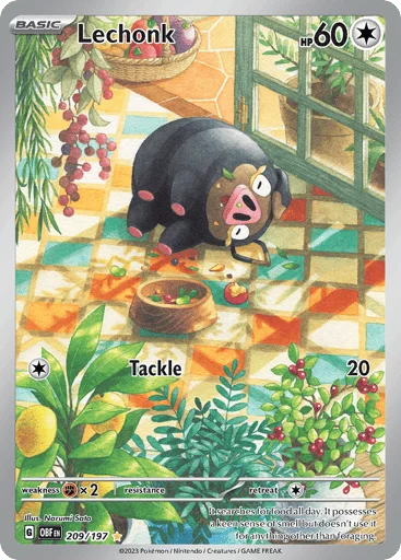 Lechonk 209/197, Illustration Rare, illustrated by Narumi Sato