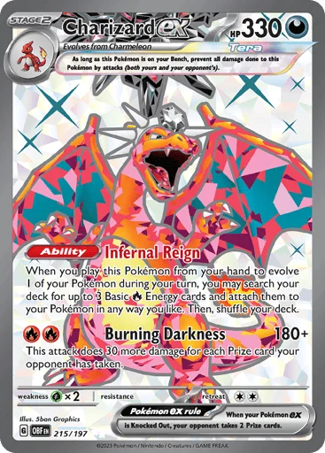 Charizard ex 215/197, Ultra Rare, illustrated by 5ban Graphics