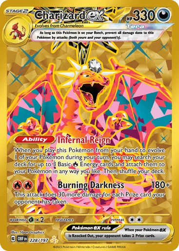 Charizard ex 228/197, Hyper Rare, illustrated by 5ban Graphics